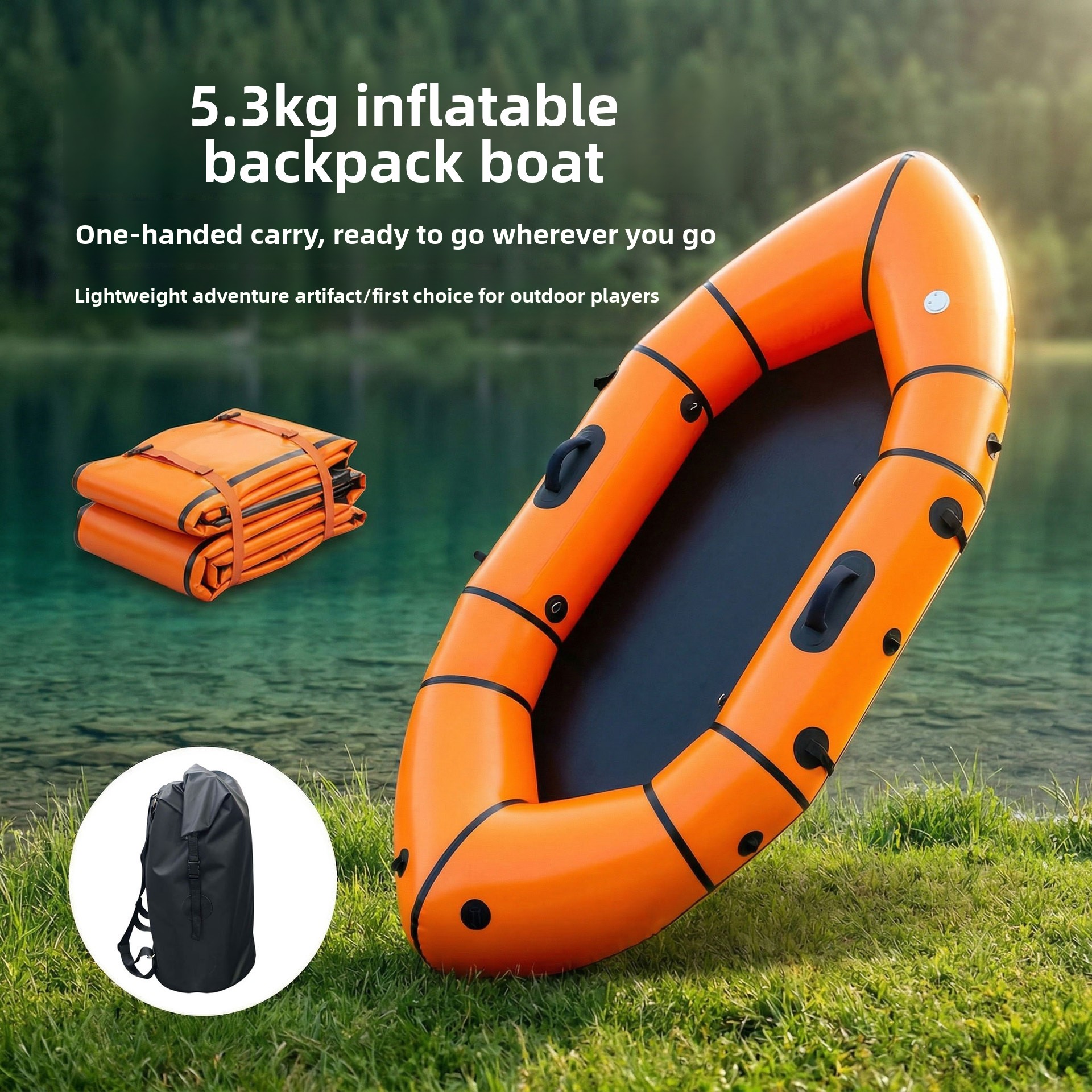Inflatable Backpack Boat Singl - Fishing Backpack recension och pris