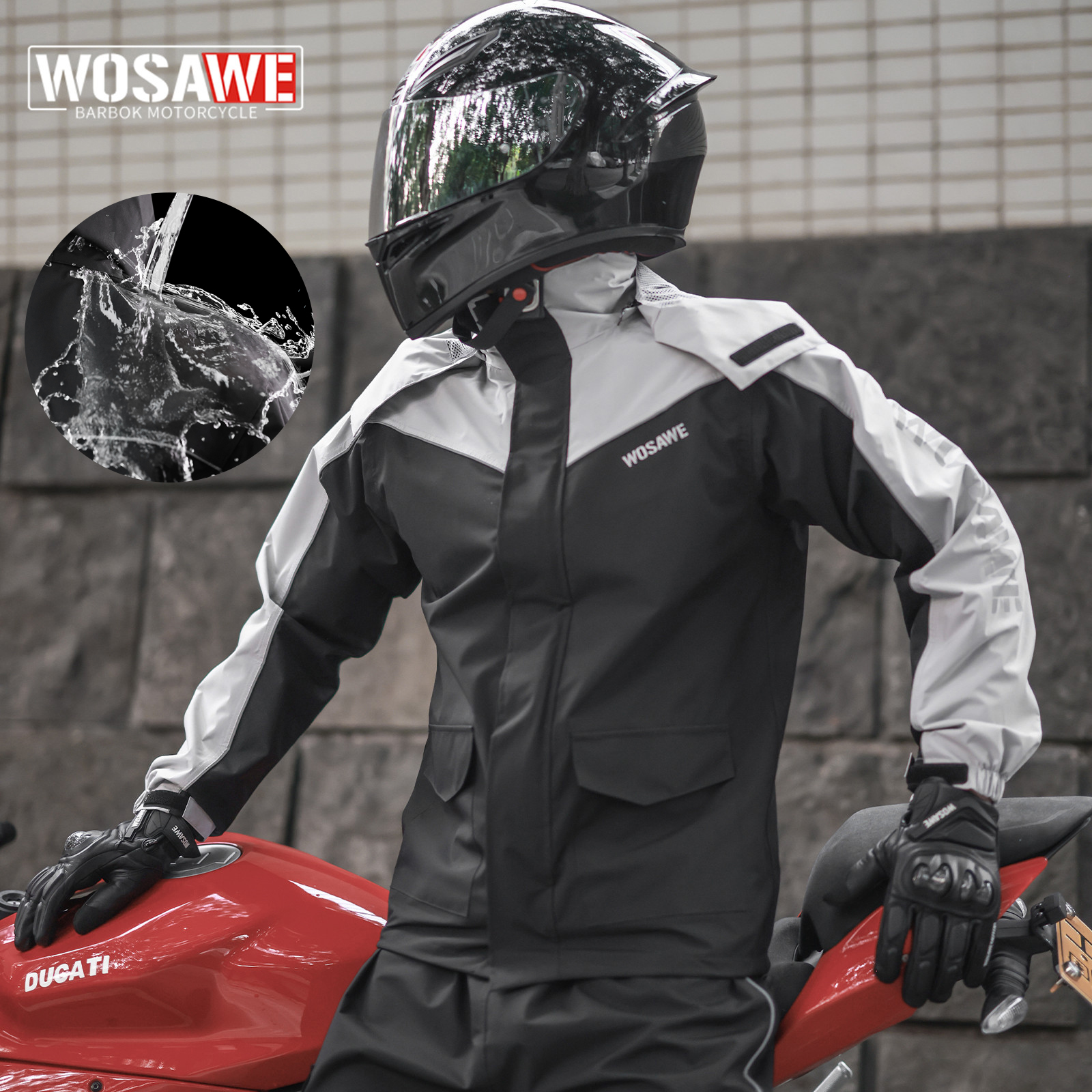 WOSAWE Motorcycle Raincoat Men - Fishing Rain Suit recension och pris
