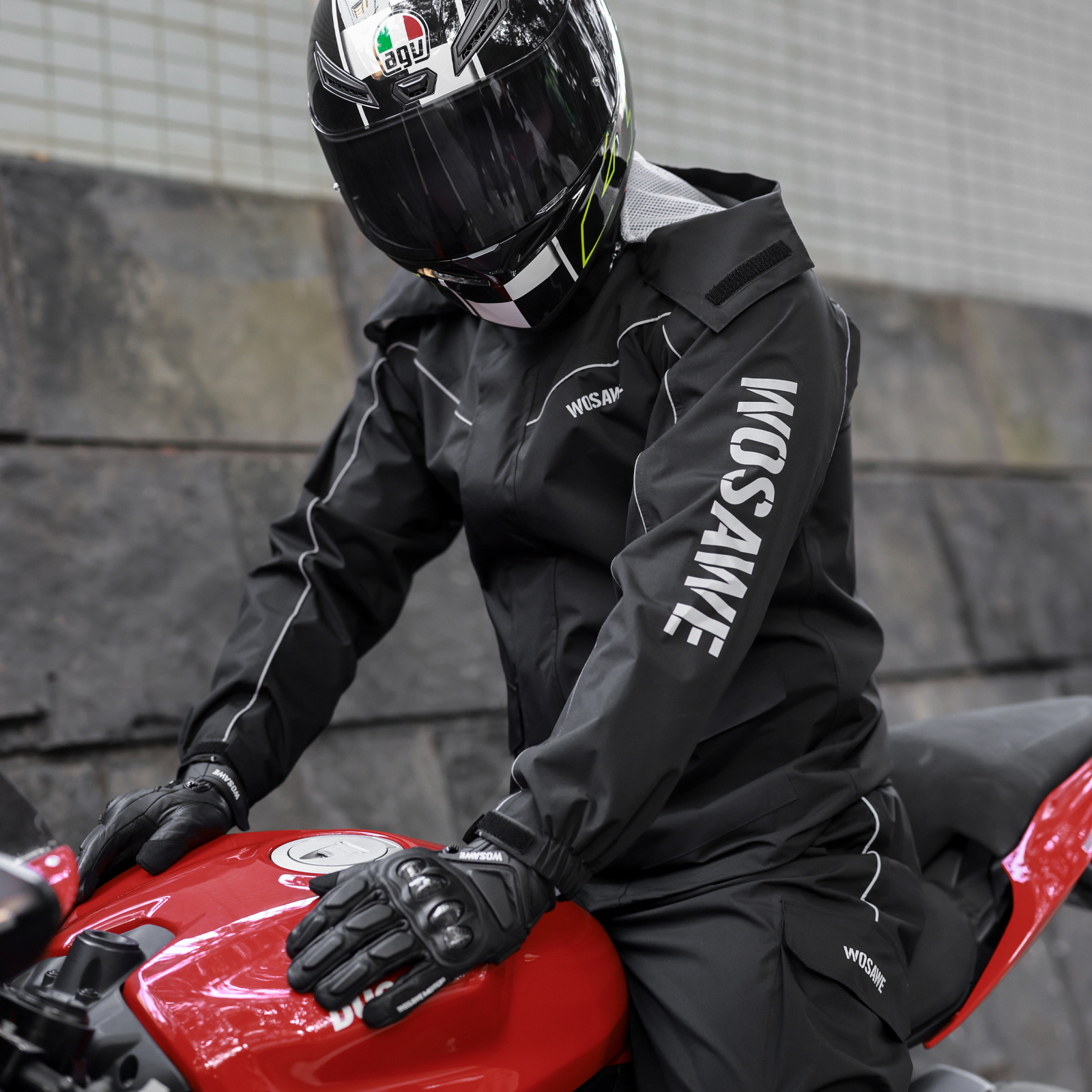 WOSAWE Motorcycle Raincoat Men - Fishing Rain Suit recension och pris
