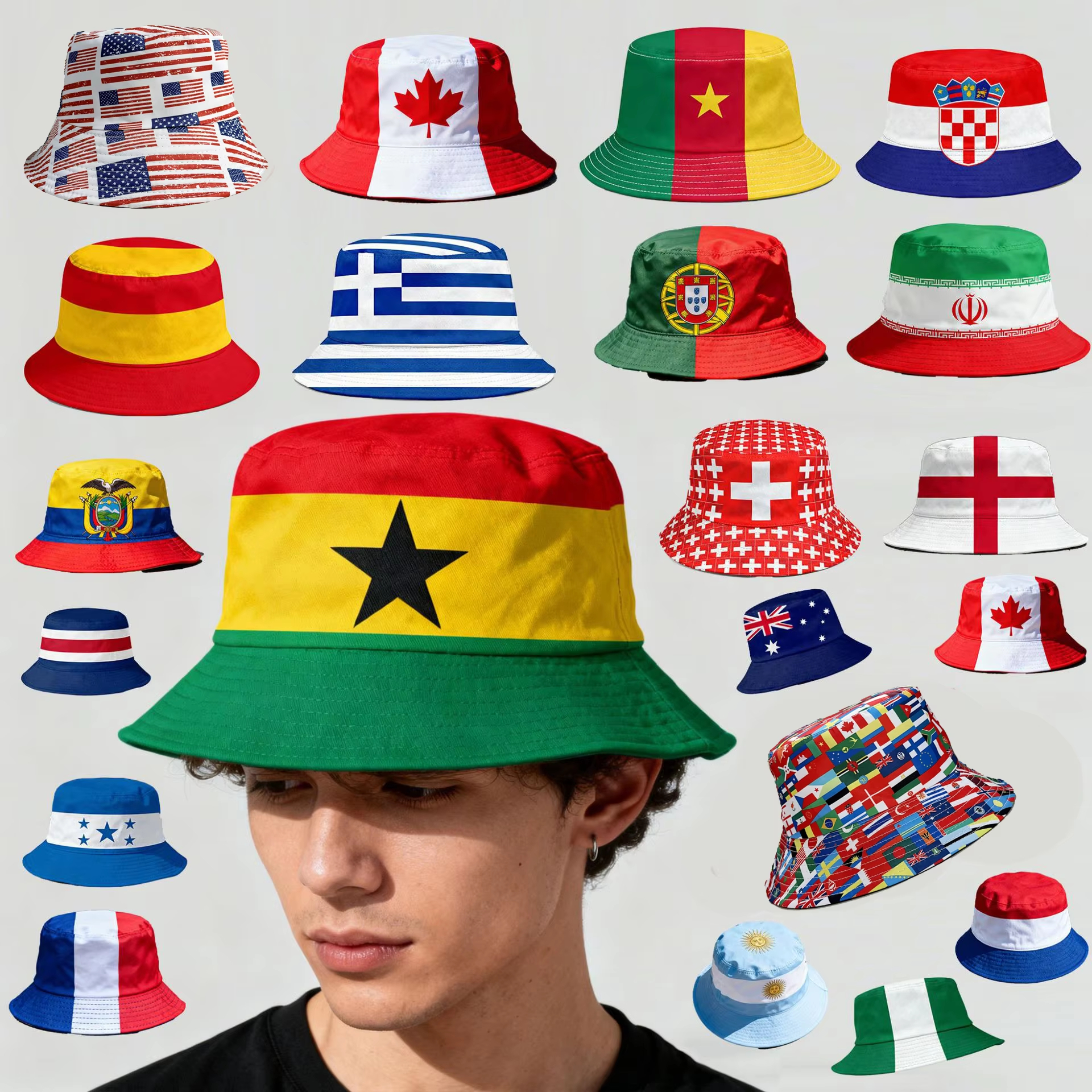 26 Countries National Flag Buc - Fishing Hat recension och pris