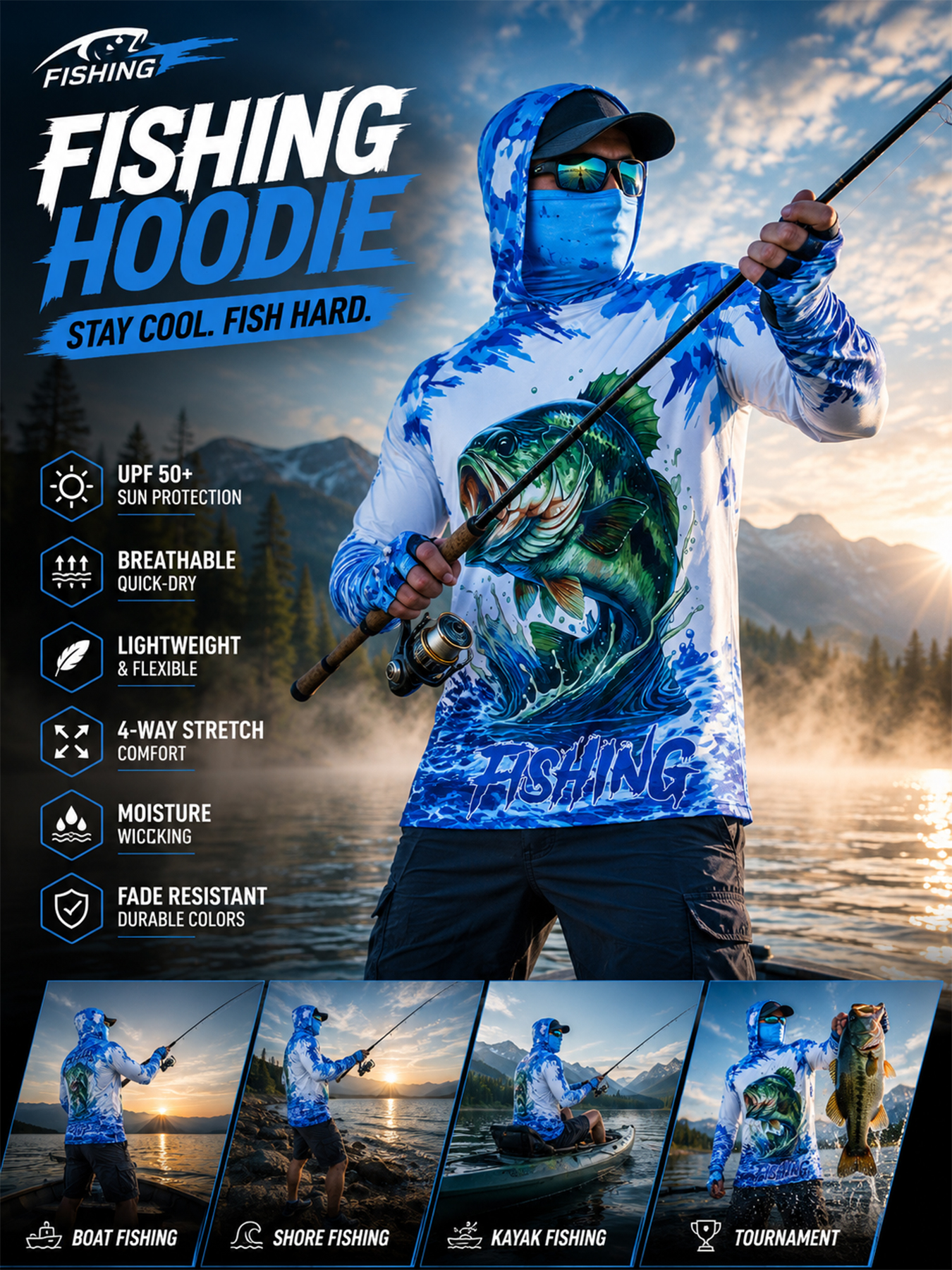 Fishing Hooded Shirt Upf 50 Fi - Fishing Hoodie recension och pris