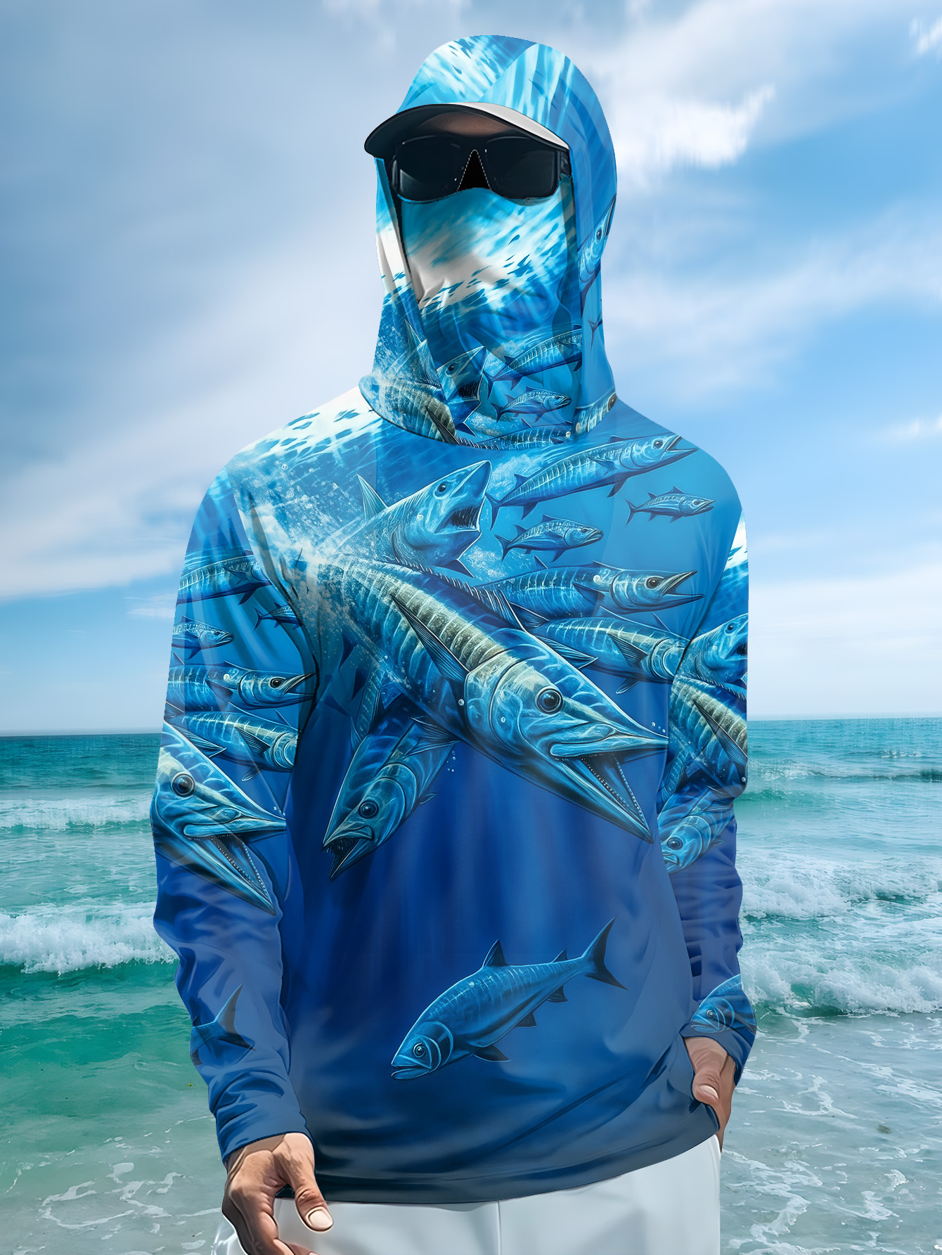 Men Hood Fishing Shirt long sl - Fishing Shirt Uv Protection recension och pris